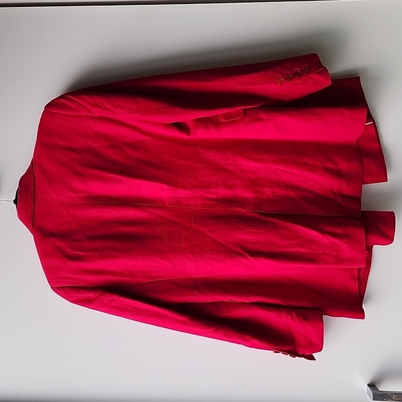 Massimo Dutti Barbiecore Bright Long Double Breasted Linen Blend Jacket - Picture 11 of 13